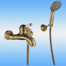 Смеситель для ванны AKSY BAGNO Biti 301 Bronze однорычажный, короткий литой излив, бронза