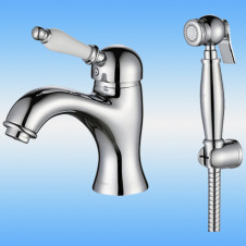 Смеситель для умывальника AKSY BAGNO Biti 322 однорычажный, с гигиенической лейкой, хром