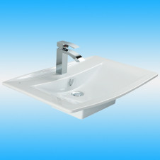 Раковина накладная CREAVIT MN070 45x70 cm Setüstü с отверстием под смеситель, переливом, белая