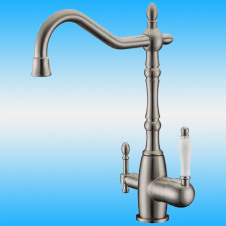 Смеситель для кухни ZorG Sanitary ZR 312 YF-50 NICKEL CLEAN WATER однорычажный, под фильтр, никель