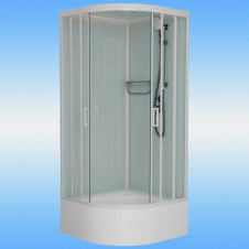 Душевая кабина Frank F409/2 White высокий поддон, прозрачные стекла 900х900х2200