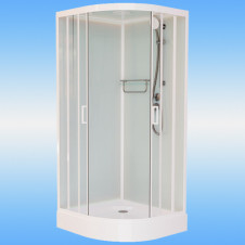 Душевая кабина Frank F400 White низкий поддон, прозрачные стекла 1000х1000х2100